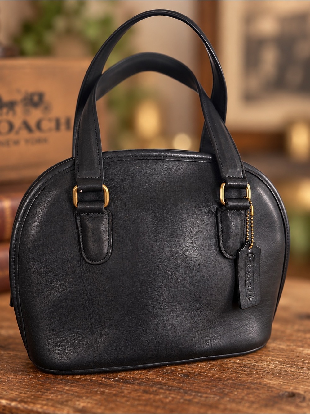 COACH VINTAGE Petite PELHAM Glovetanned LEATHER DOMED BAG 9959